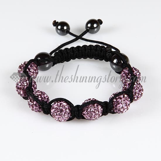Macrame disco ball pave beads bracelets jewelry armband